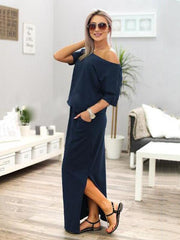 Casual Off-shoulder Long Dress
