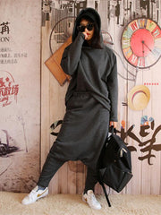 Casual Solid Hoodie&Pants Suits