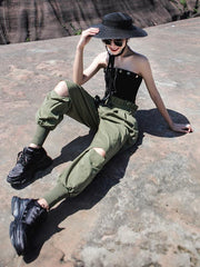 Loose Light Shredded Tooling Overalls