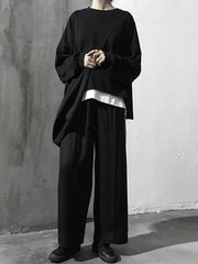 Fashion Solid Wide Leg Pants