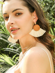 Bohemian Rattan Tassel Earrings