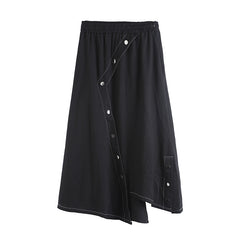 Women Buttons Decorated Casual Long Skirts