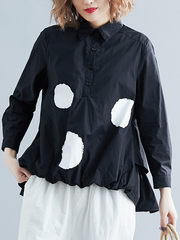 Casual Loose Polka Dot Print Shirt