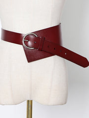 Women Versatile Solid Color Ring Wide Belt