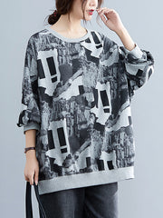 Women Loose Printed Sweater