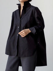 Loose Back-Designed Cropped Simple Shirt