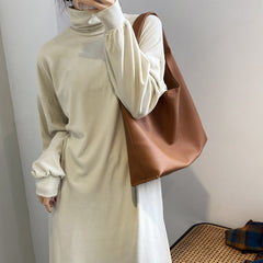 High Neck Padded Base Midi Dress