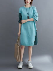 Women Stitching Loose Casual Dress