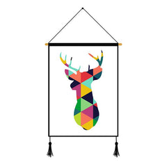Deer Geometric Pattern Printed Wall Hanging Decoration
