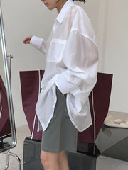 Original Solid Shirt Blouse Tops