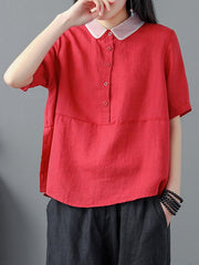 Cotton Linen Polo T-shirt