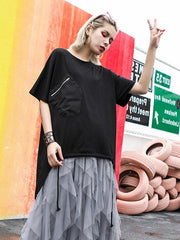Loose Solid Color High-Low T-Shirt