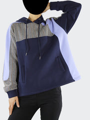 Simple Clashing Hoodie Sweatshirt
