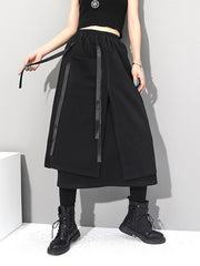 Bandage Cropped Solid Skirt