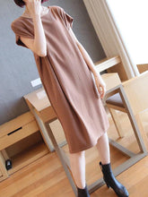 Loose Solid Color Knitting Split-Side Dress