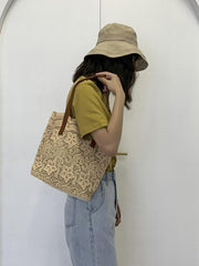 Solid Color Laced Bucket Bag