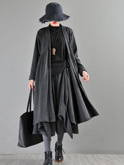 Solid  Irregular Loose Wide-Leg Pants