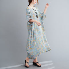 Women Floral Round Neck Loose Casual Dress