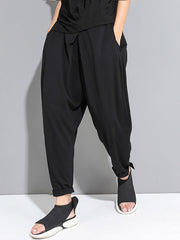 High Waist Loose Stretch Harem Pants Cropped Pants