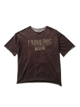 Vintage Letter Print Round-Neck T-Shirt