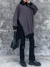 Women Stitching Mesh Round Neck Sweatshirt