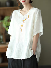 Retro Embroidered Loose T-Shirt