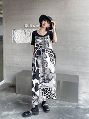 Loose Street Style Printed Vest Maxi Dress