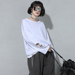 Casual Solid Color Long Sleeve T-Shirt Top