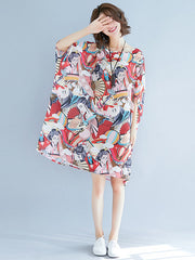 Original Chiffon Round-Neck Dress