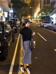 Loose Comfortable Wool 2-piece Skirts