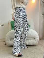 Lazy And Comfortable Floral Pleated Elastic Pants