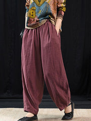 Loose Ramie Bloomer Pants