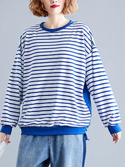 Casual Stripe Neck Printed Shirt