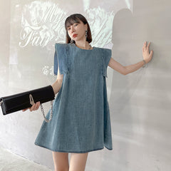 Denim Loose Waist Sleeveless Vest Dress