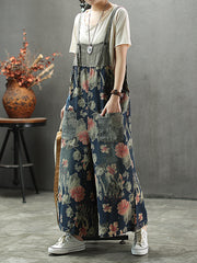 Strap High Waist Stylish Printed Wide Leg Pants
