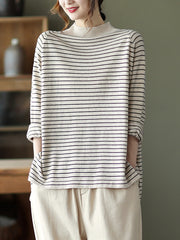 Striped Half Neck Sweater