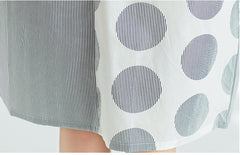 Stripe Stitching Loose Short-Sleeved Blouse Dress