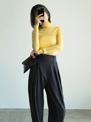 Loose Wide-Leg High-Waist Suit Pants