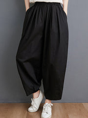 Casual Solid Capri-Pants Bottoms