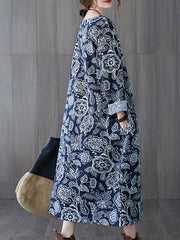 Women Retro Print Dress