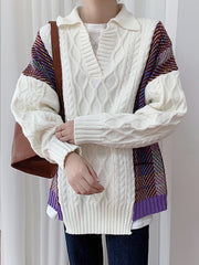Casual Vintage Clashing Sweater
