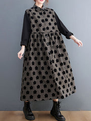 Flower Stitching Plus Size Loose Shirt Dress