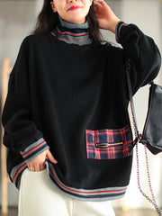 Women Retro Loose Pullover Sweatshirt