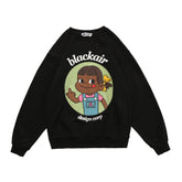 Print Oversize Loose Pullover Long Sleeve Sweatershirt
