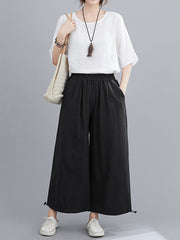 Women Loose Straight Wide Leg Casual Pants