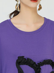 Round Neck Irregular Stitching Midi Dress