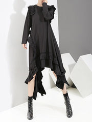 Loose Cropped Ruffles Long Dress