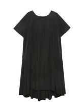 Original Solid Round-Neck Split-Side Dress