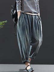 Splicing Jean Harem Pants