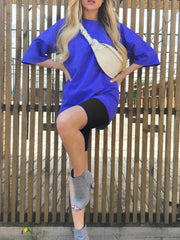 Women Pure Color Home Loose Sports Casual Suit